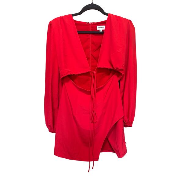 Revolve Superdown Selene Red Cutout Mini Dress Long Sleeve Party Dress XS - Picture 2 of 7